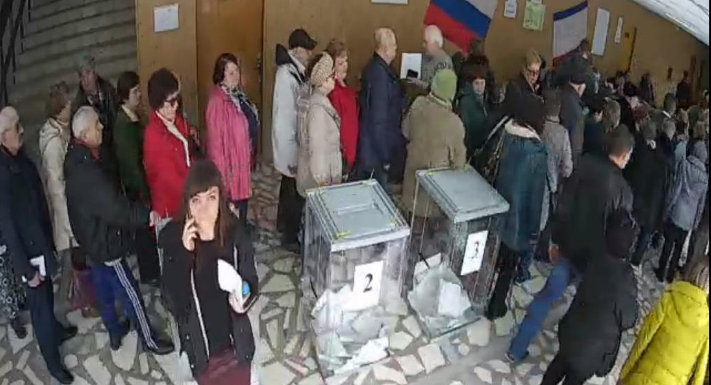 Выборы Президента России в Судаке. Скриншот с камеры наблюдения