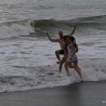 Судакчане на Крещение окунулись в море, несмотря на шторм 55